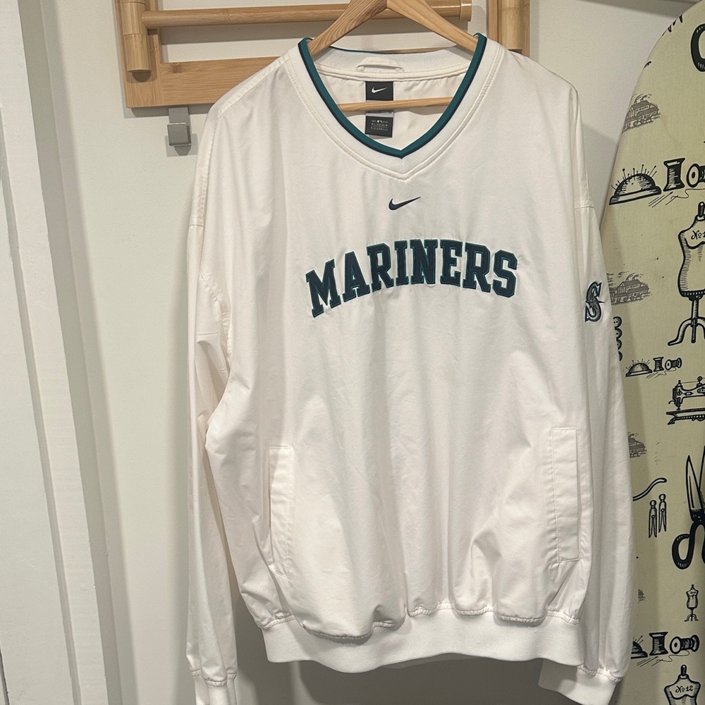 Nike White Mariners Windbreaker